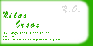 milos orsos business card